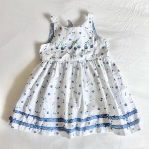 Blueberi Blvd. Blueberry and cherry summer lace tie back dress 3T